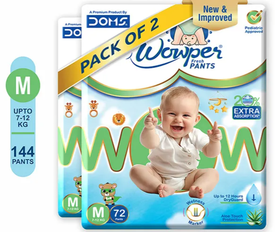 DOMS WOWPER DIAPER M72 PACK OF 2