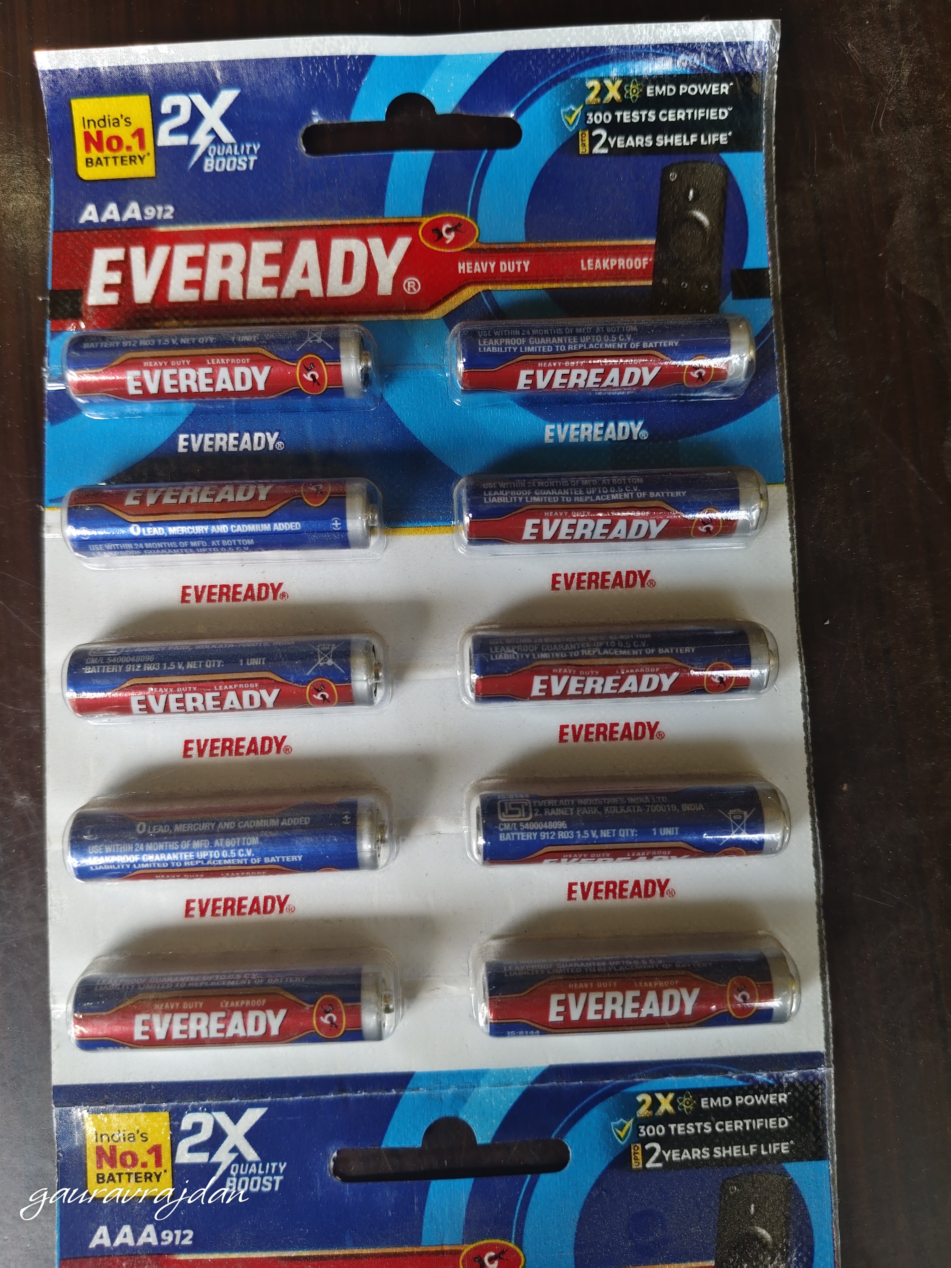 912 AAA BLUE BATTERY pack of 20